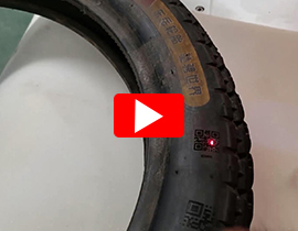 QR marking on Tyre by Fiber Laser Marking machine